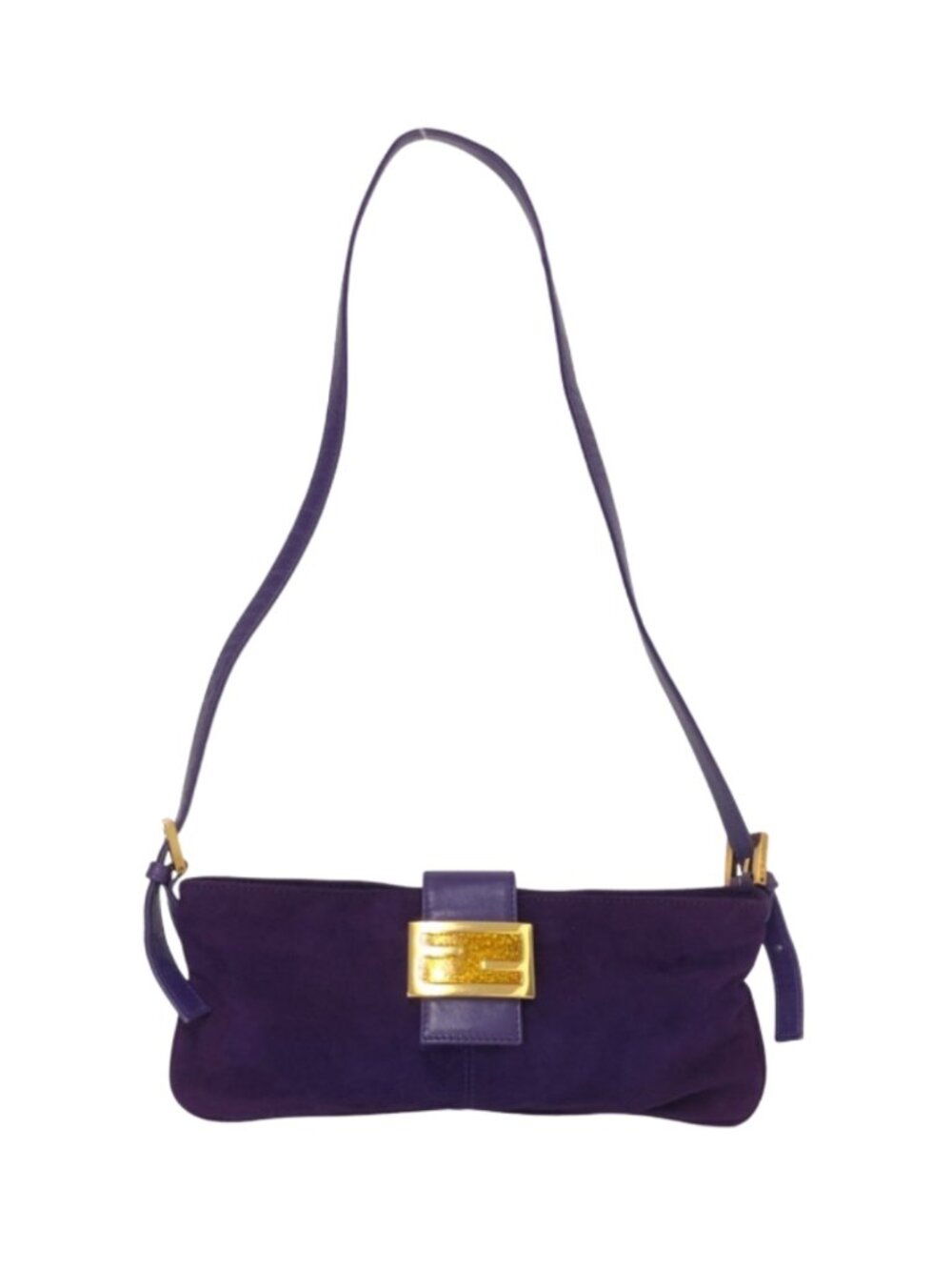 Fendi Purple Suede Mama Baguette Shoulder Bag